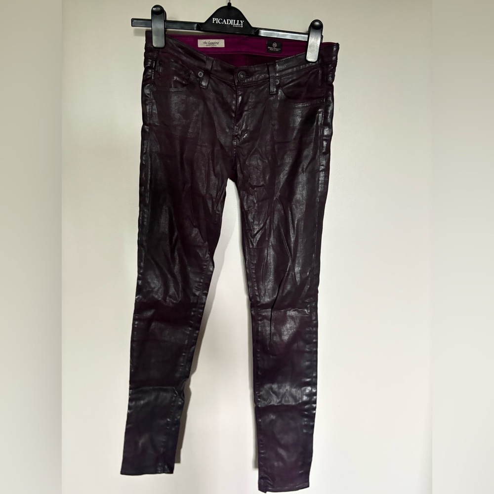 AG Adriano Goldschmied purple  Coated Skinny Jeans